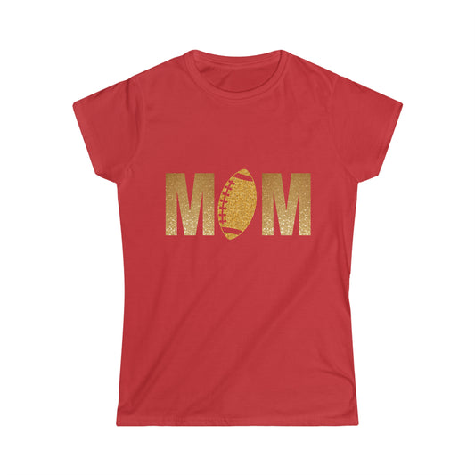gold glitter footbal mom t shirt