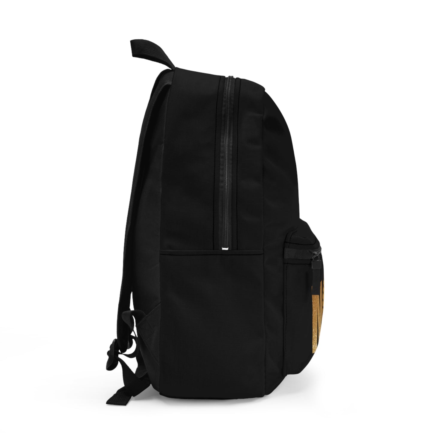 Black Backpack Gold football mom bag